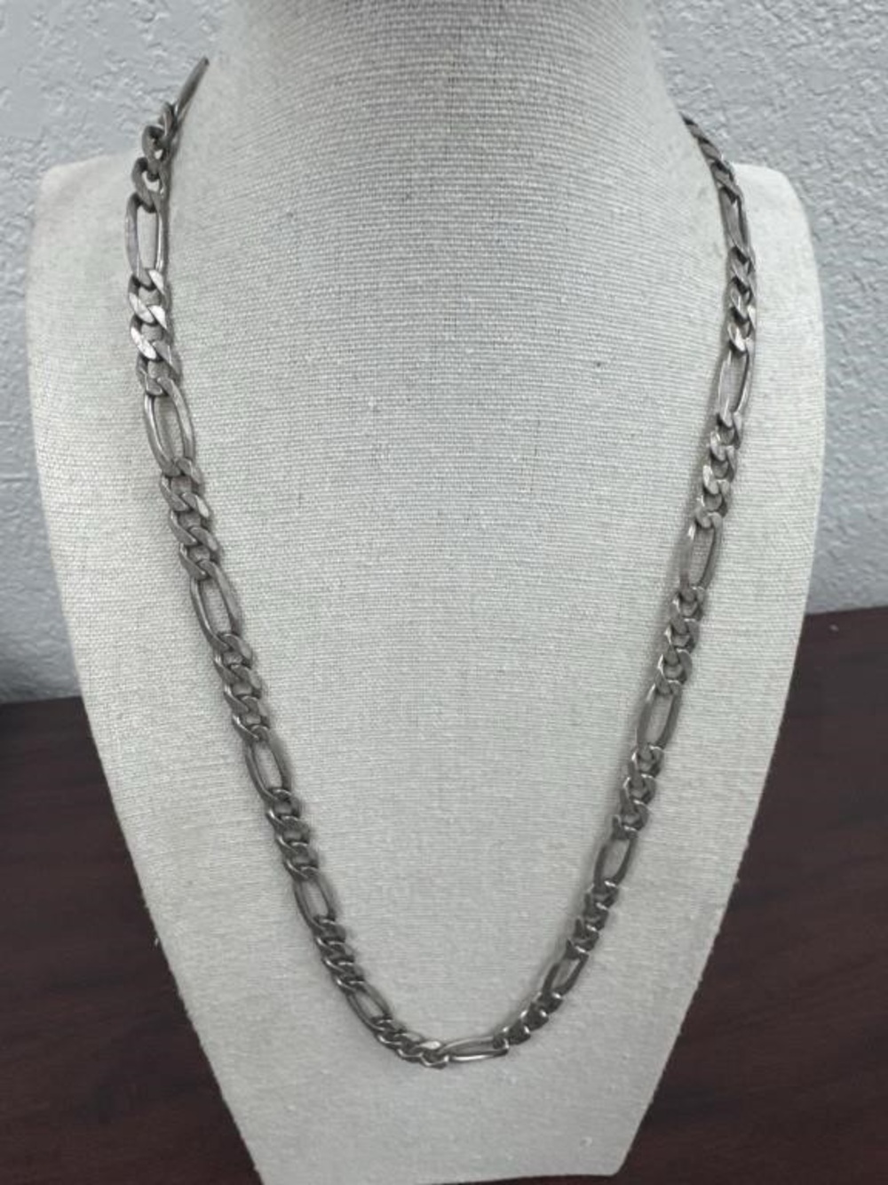 925 Sterling Silver Italy HAN Figaro Link Chain Necklace 23” 42.47g